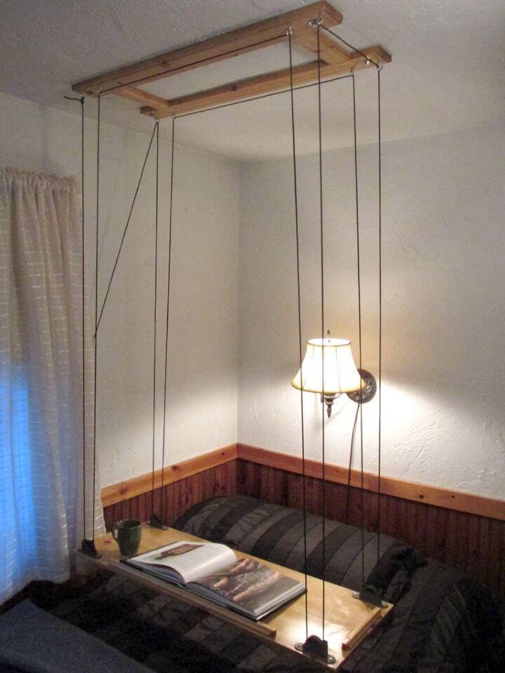 DIY Paracord and Pulley Hanging Table