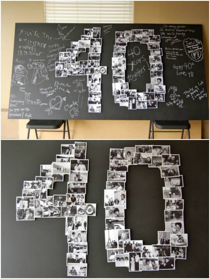 DIY Photo Collage Giant Number