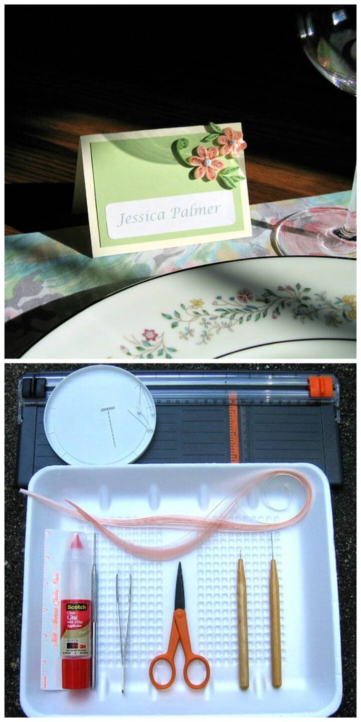 DIY Pink Paper Flowered Greeting Card