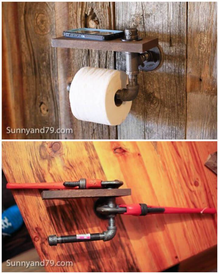 DIY Pipe Toilet Paper Holder