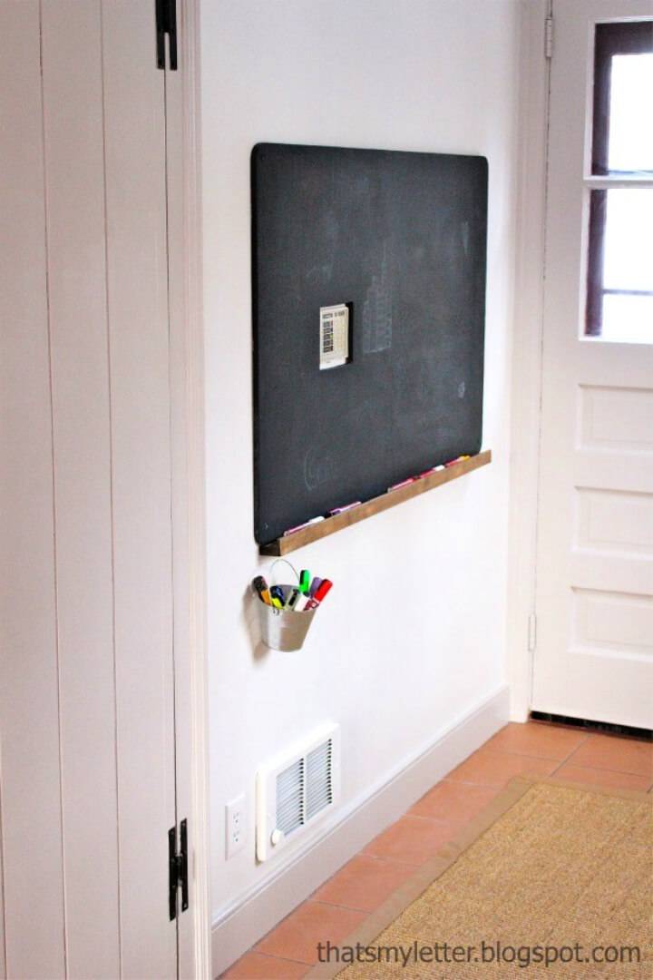 DIY Plywood Wall Chalkboard with a Chalk Ledge