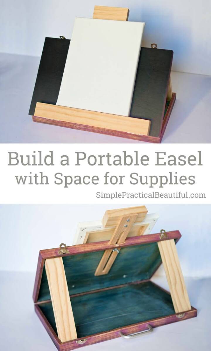 DIY Portable Art Easel Out Of An Old Wood Case