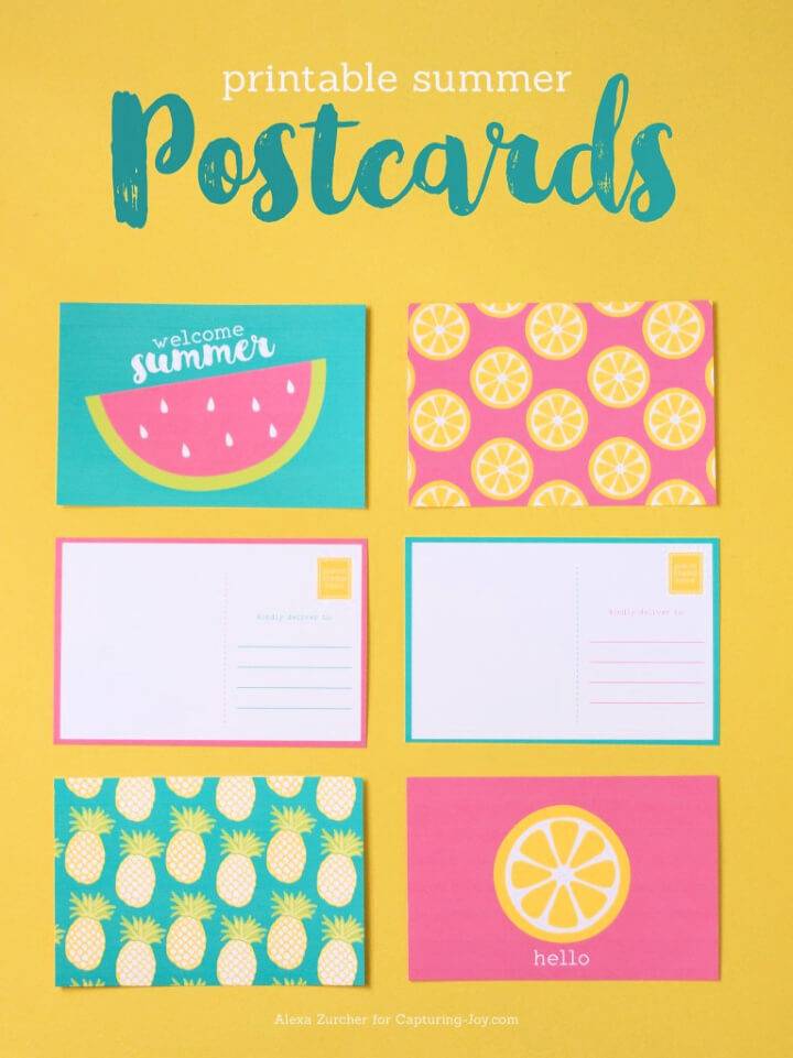DIY Printable Summer Postcards