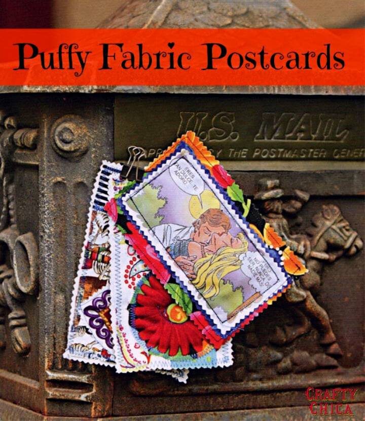 DIY Puffy Fabric Postcards