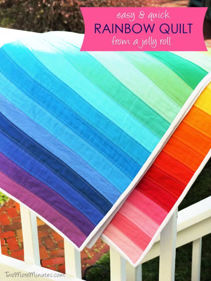 DIY Rainbow Quilt from a Jelly Roll