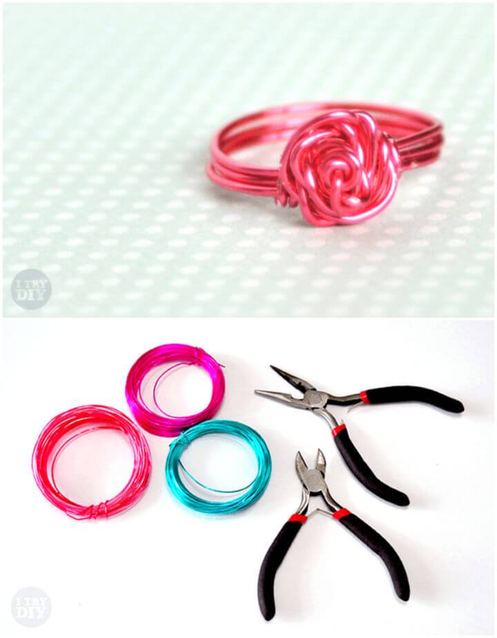 DIY Rose Shaped Wire Ring