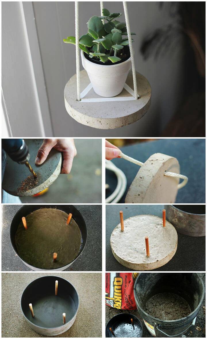 DIY Round Hanging Cement Table