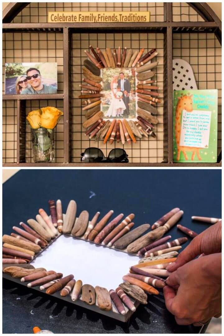 DIY Sea Urchin and Driftwood Picture Frame