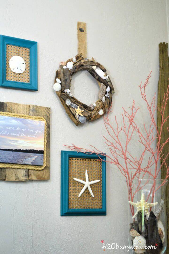 DIY Seashell and Driftwood Wreath