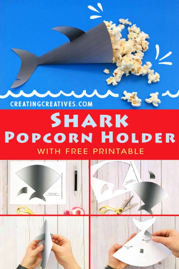 DIY Shark Party Popcorn Holder