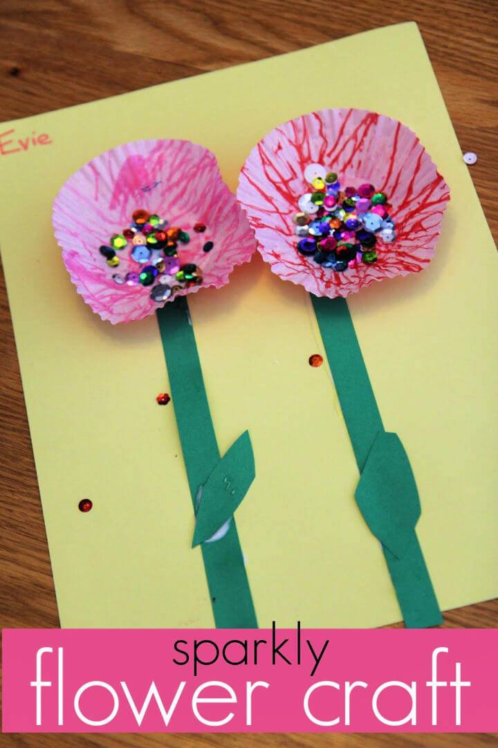 DIY Sparkly Flower Craft for Kids