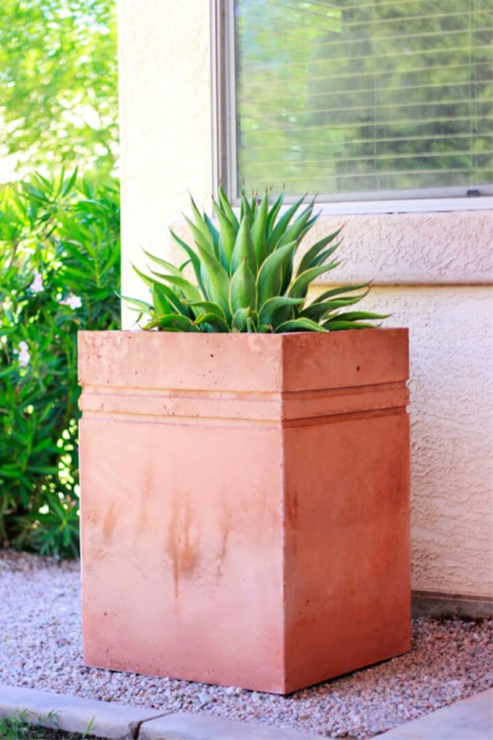 DIY Tall Concrete Planter