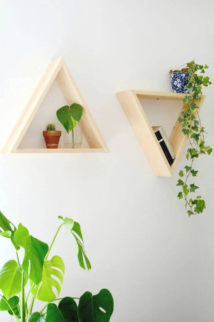 DIY Triangle Shelves for Wall Decor