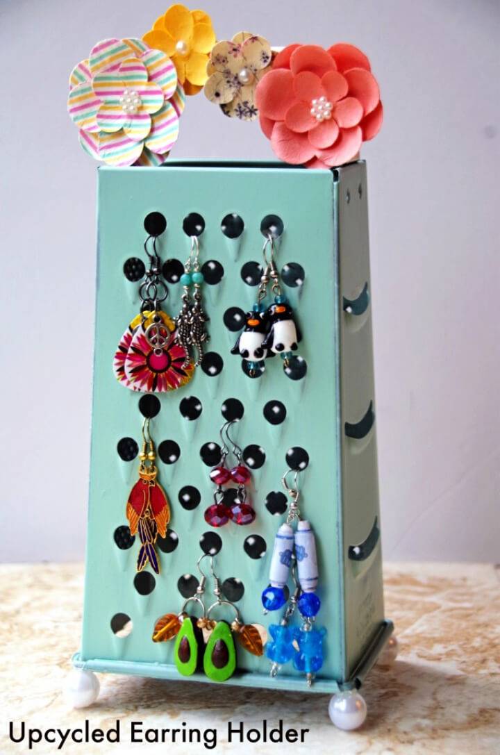 DIY Upcycled Cheese Grater Earring Holder