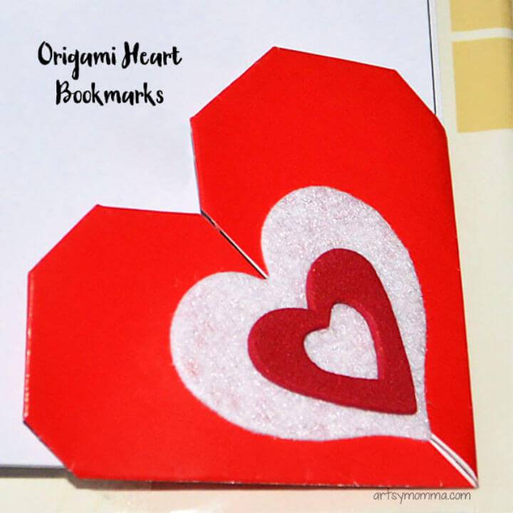 DIY Valentine’s Day Origami Heart Bookmarks