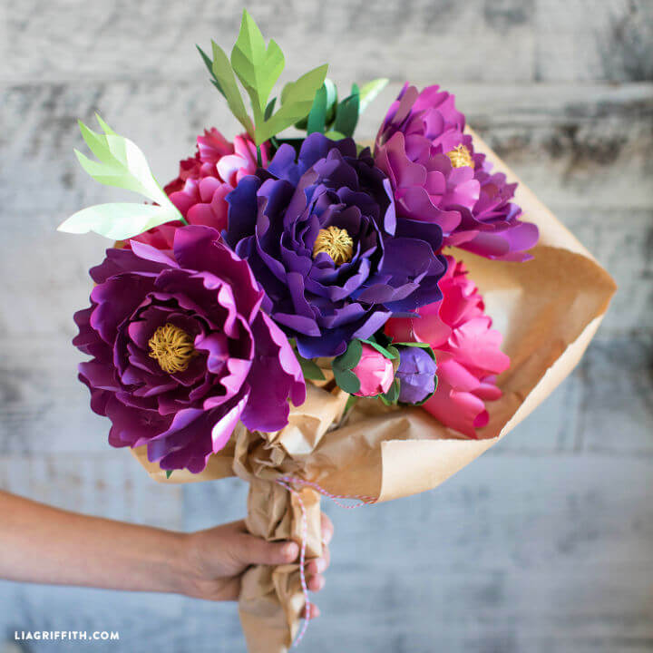 DIY Vibrant Frosted Paper Peonies