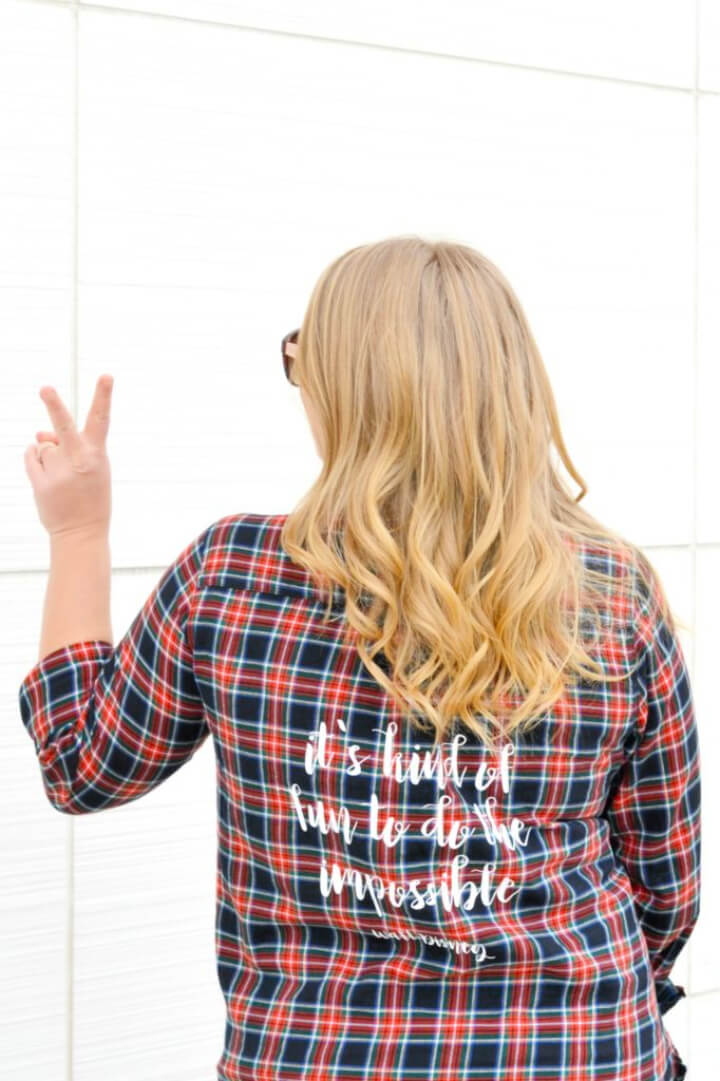 DIY Walt Disney Quote Plaid Shirt