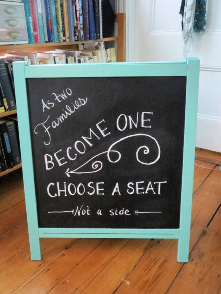 DIY Wedding Chalkboard Seating Sign
