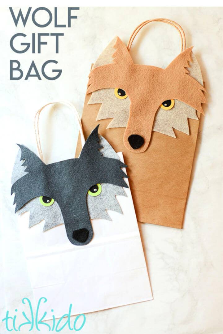 DIY Wolf Gift Bag Tutorial