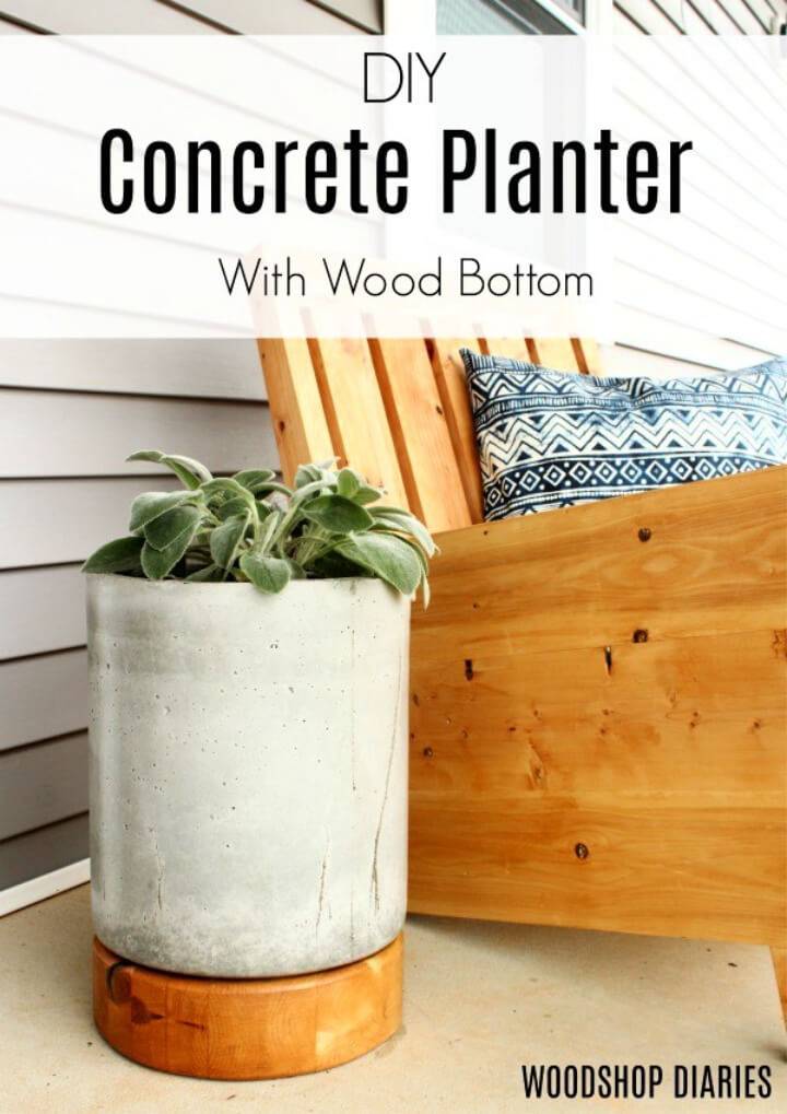 DIY Wooden Based Concrete Planter
