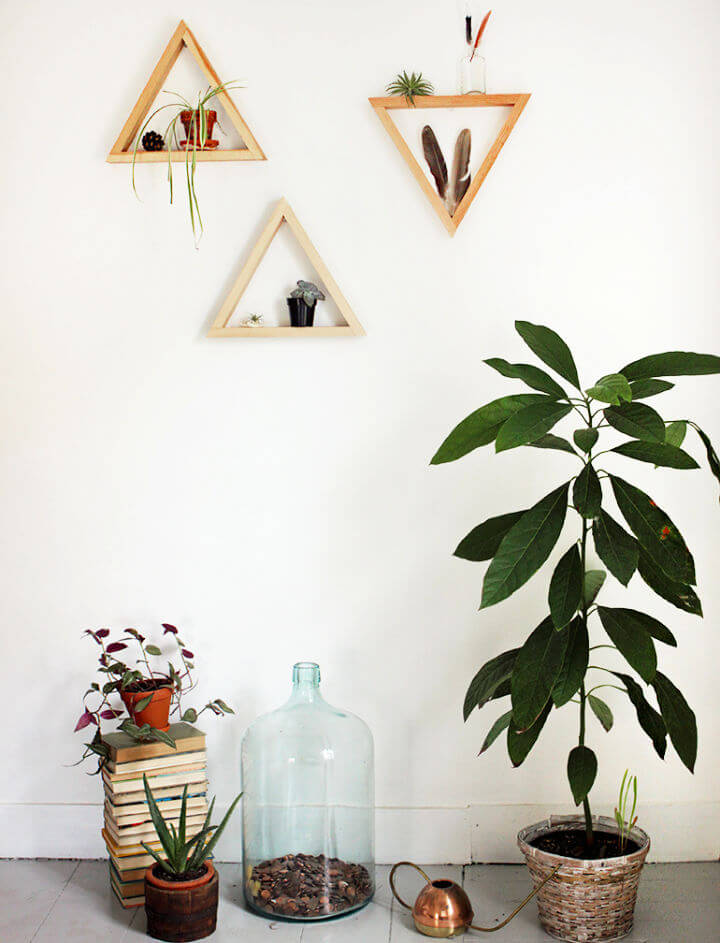 DIY Wooden Triangle Shelves