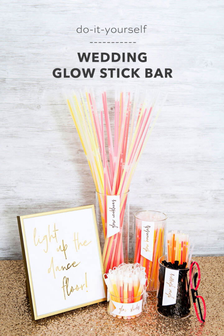 Darling DIY Wedding Glow Stick Bar