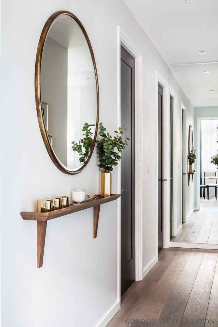 Decor Entryway with Wall Shelf and Mirror