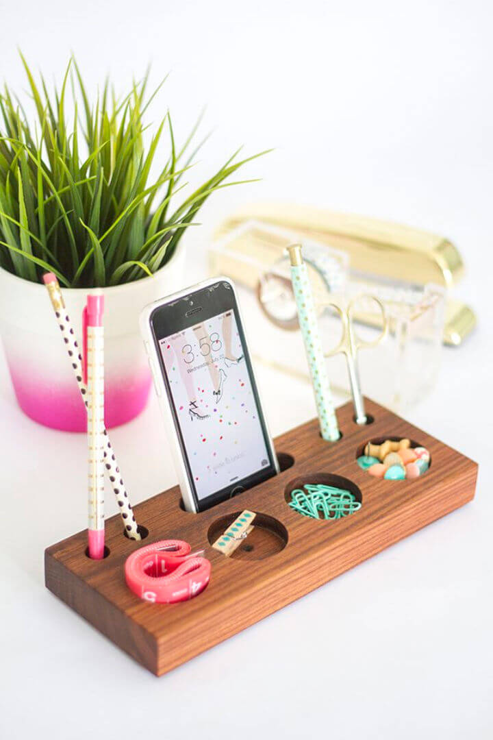 Desk Organizer from a Block of Wood