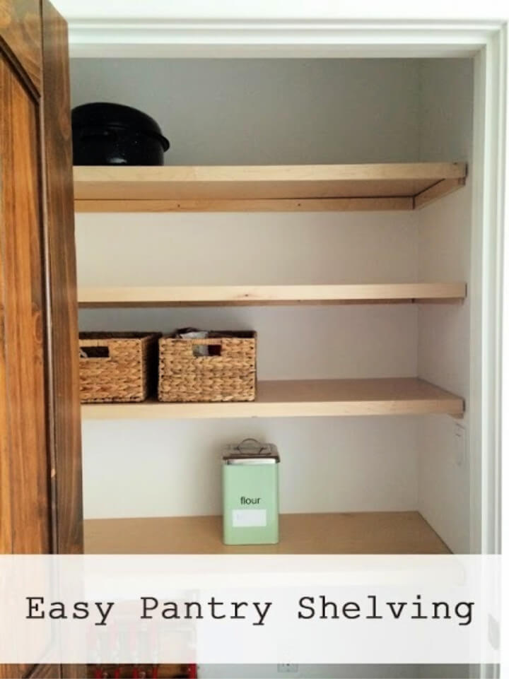 Easiest DIY Wooden Pantry Shelving