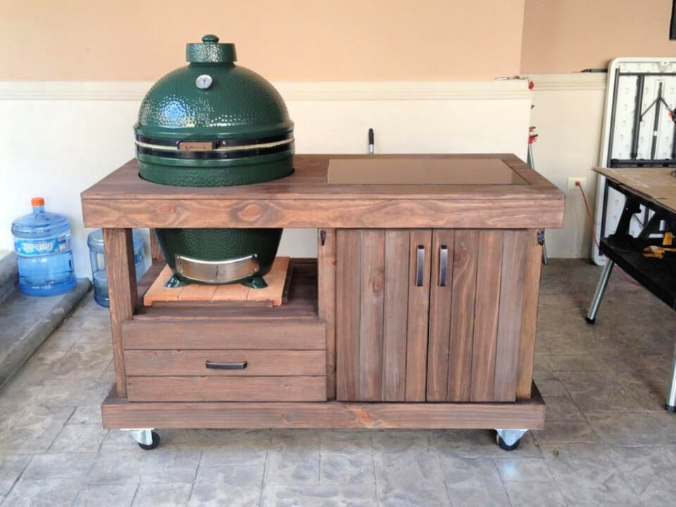 diy large big green egg table plans