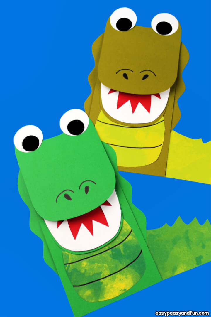 Easy DIY Crocodile Paper Bag Puppet