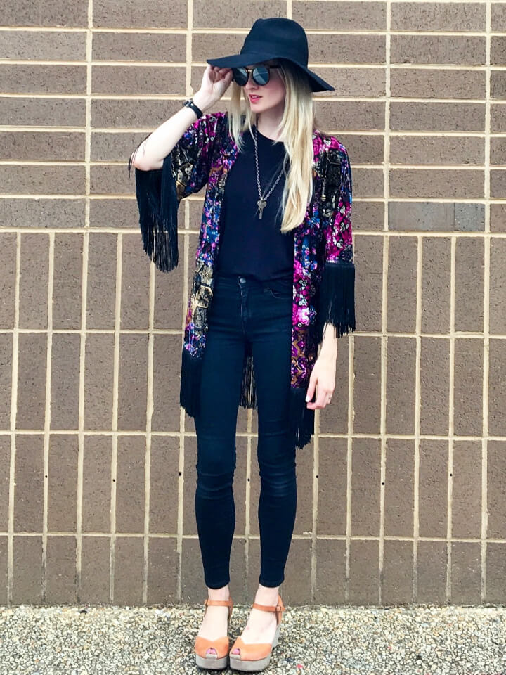 Easy DIY Fringed Kimono