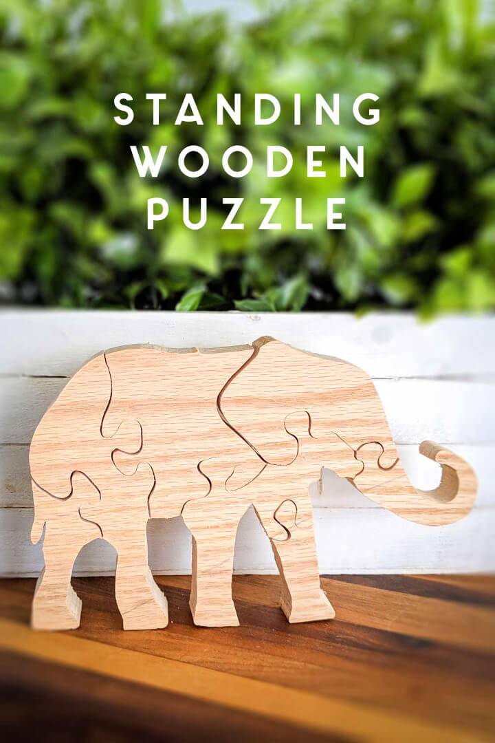 Easy DIY Standing Wooden Elephant Puzzle