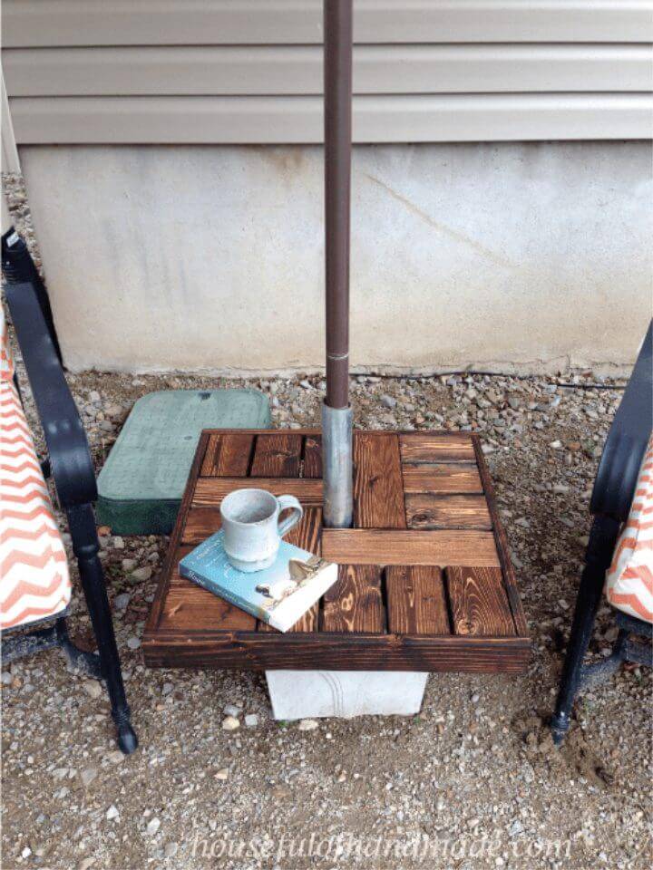 Easy DIY Umbrella Stand Side Table