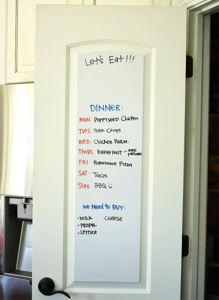 Homemade Pantry Door Whiteboard