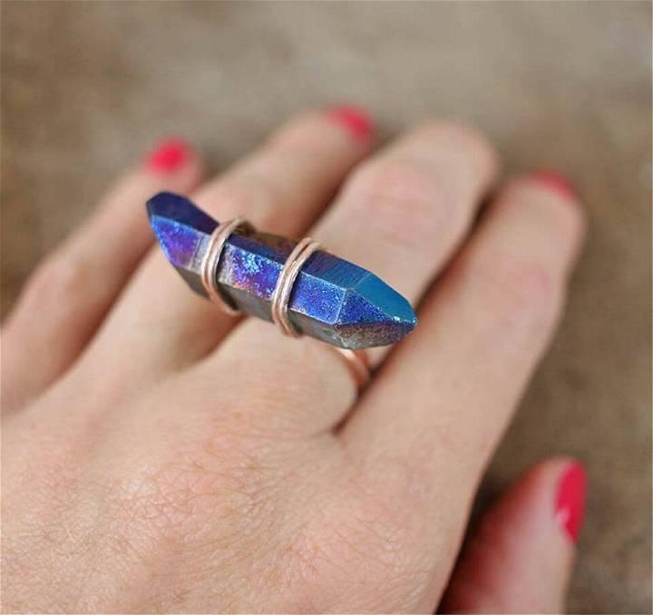 Easy DIY Wrapped Crystal Ring