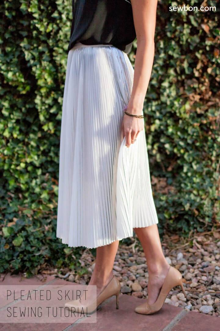 Free Pleated Fabric Skirt Sewing Pattern