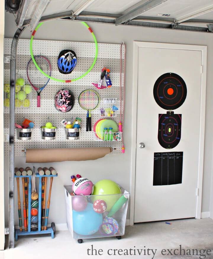 Garage Pegboard Storage for Outdoor Toys