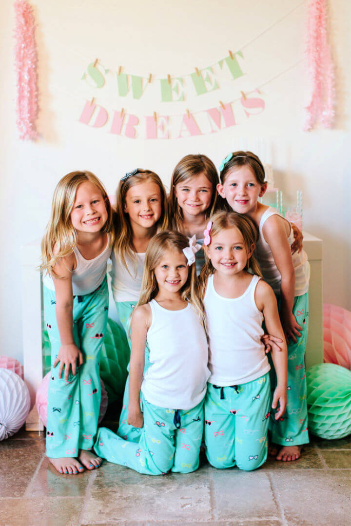 Girl Matching Pajamas Sleepover