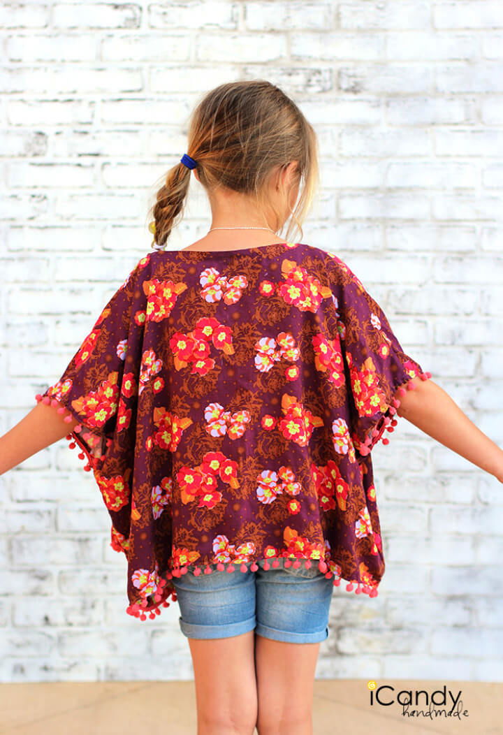 Girl’s Pom Pom Kimono Free Pattern