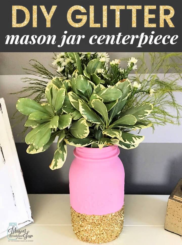 Glitter Mason Jar Centerpiece