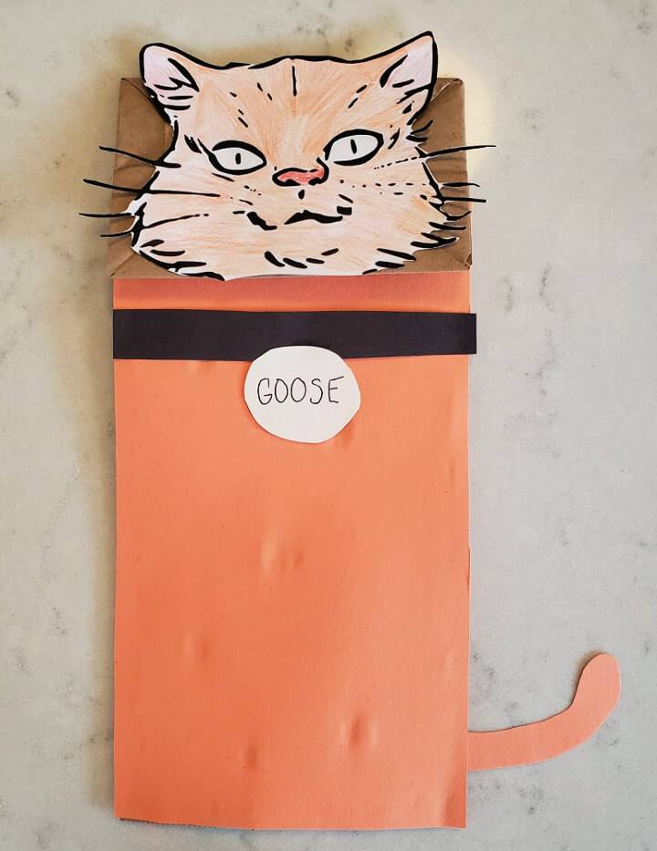 Goose the Cat DIY Paper Bag Puppet