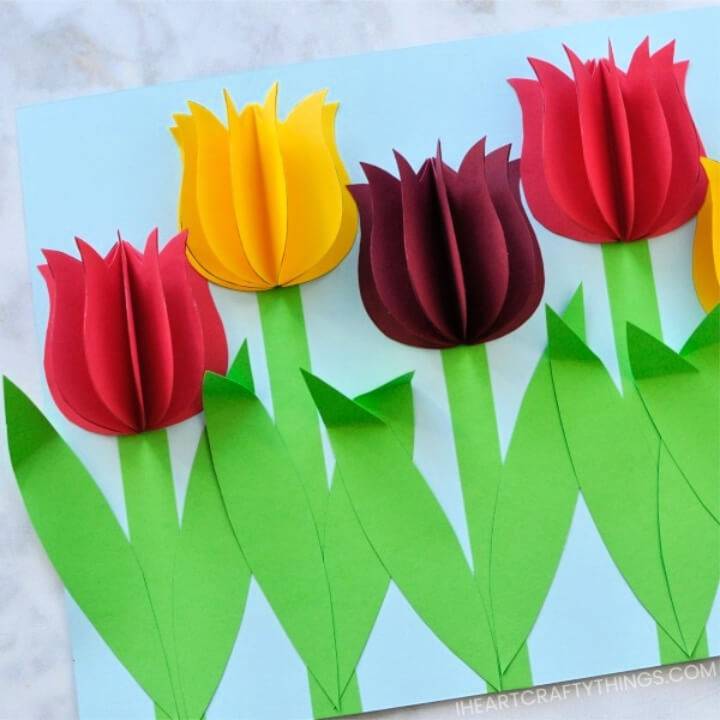 Gorgeous DIY 3D Paper Tulip Flower