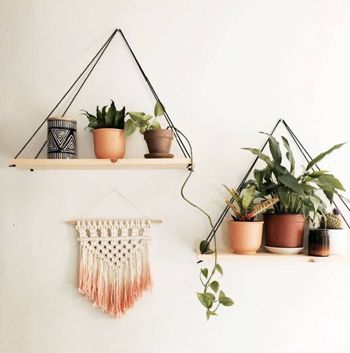 Handmade Triangle Hanging Shelves