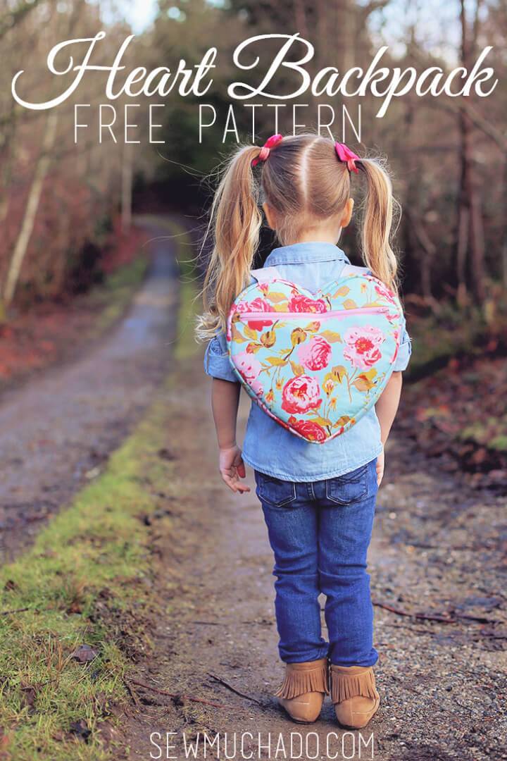 Heart Backpack Free Sewing Pattern