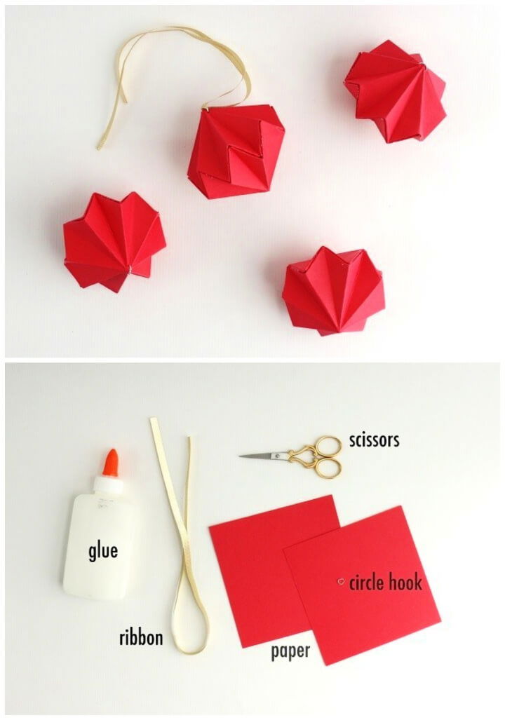 Homemade Paper Diamond Ornaments