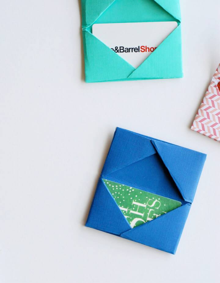 Homemade Paper Folded Gift Card Holders