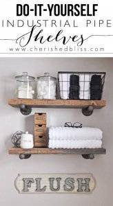 30 DIY Pipe Shelves Made with Industrial Pipe & Wood