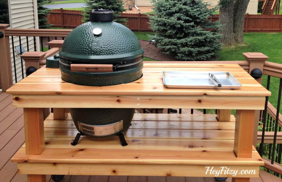 15 Free DIY Big Green Egg Table Plans Step by Step