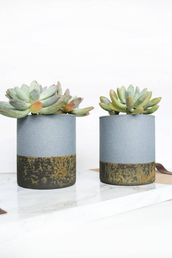 How to Make Faux Concrete Planters